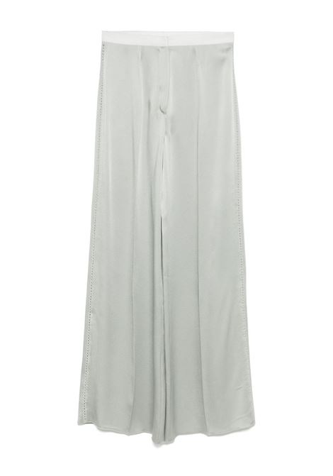 Silver satin-finish trousers Forte Forte - women